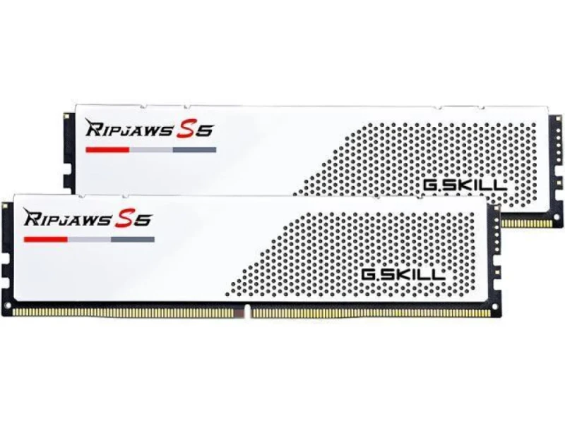 G.Skill Ripjaws S5 32 GB - 2 x 16GB, DDR5 288-pin DIMM, 6000MT/s, CL32, White color - Featured Image