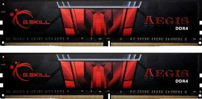 G.Skill Aegis 16 GB - 2 x 8GB, DDR4 288-pin DIMM, 2400MT/s, CL17, Black / Red color - Featured Image