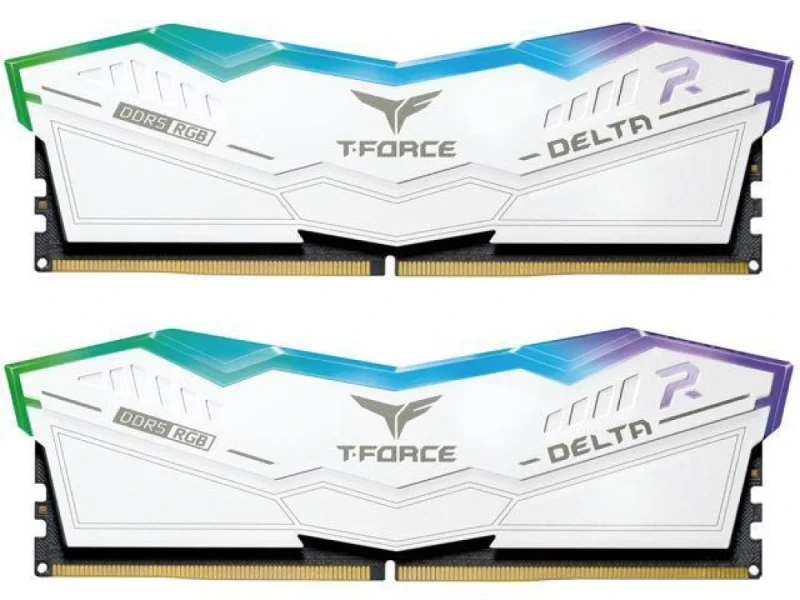 TEAMGROUP T-Force Delta RGB 32 GB - 2 x 16GB, DDR5 288-pin DIMM, 5600MT/s, CL32, White color - Featured Image