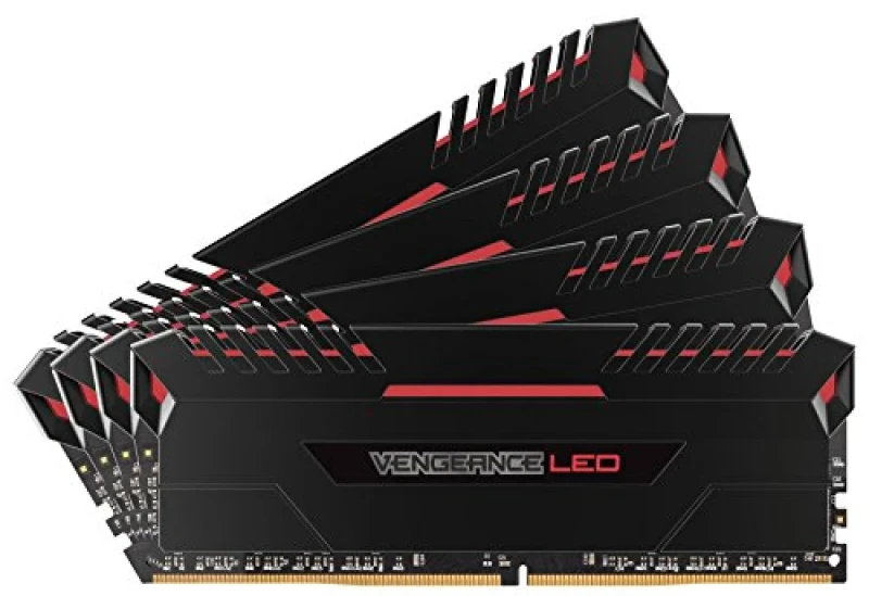 Corsair Vengeance LED 64 GB - 4 x 16GB, DDR4 288-pin DIMM, 2666MT/s, CL16, Black / Red color - Featured Image
