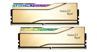 G.Skill Trident Z5 Royal 32 GB - 2 x 16GB, DDR5 288-pin DIMM, 6400MT/s, CL30, Gold color