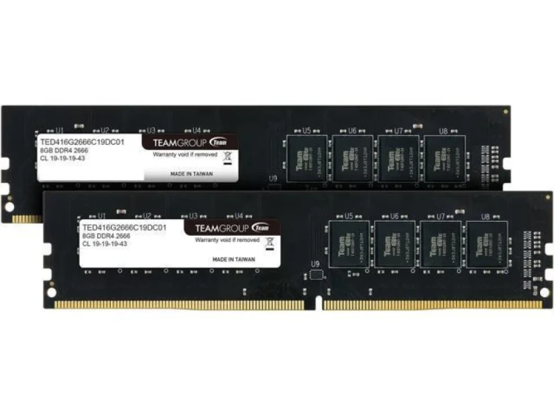 TEAMGROUP Elite 16 GB - 2 x 8GB, DDR4 288-pin DIMM, 2666MT/s, CL19, Black color - Featured Image