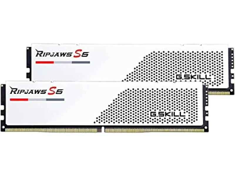 G.Skill Ripjaws S5 64 GB - 2 x 32GB, DDR5 288-pin DIMM, 5600MT/s, CL36, White color - Featured Image