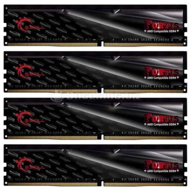 G.Skill FORTIS 64 GB - 4 x 16GB, DDR4 288-pin DIMM, 2400MT/s, CL15, Black / Red color - Featured Image