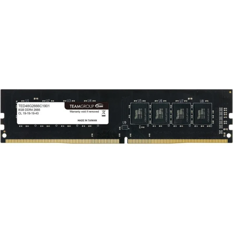 TEAMGROUP Elite 8 GB - 1 x 8GB, DDR4 288-pin DIMM, 2666MT/s, CL19, Black color - Featured Image