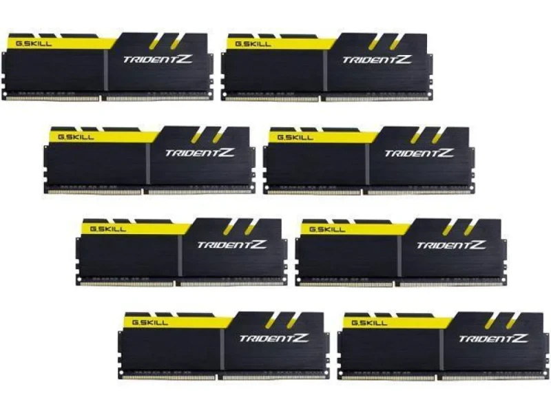 G.Skill Trident Z 64 GB - 8 x 8GB, DDR4 288-pin DIMM, 3200MT/s, CL16, Black / Yellow color - Featured Image