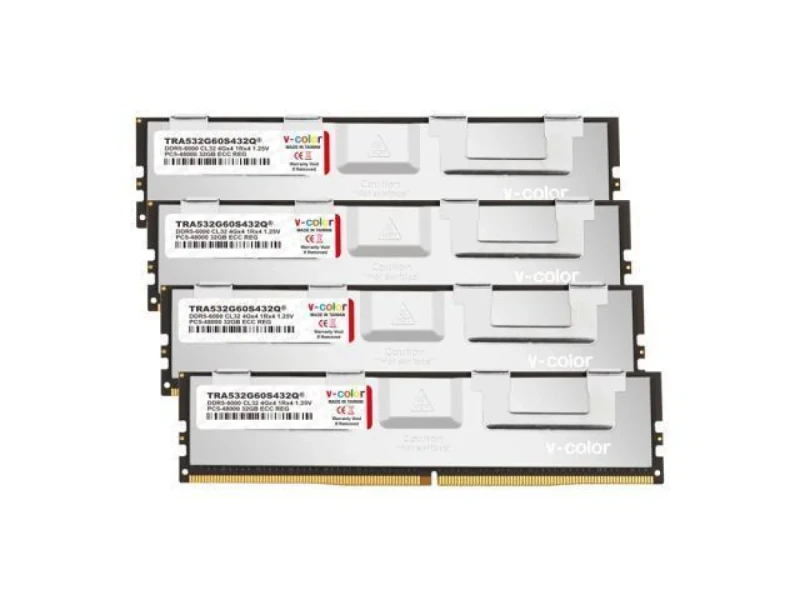 V-Color TRA532G60S432Q 128 GB - 4 x 32GB, DDR5 288-pin DIMM, 6000MT/s, CL32, White color - Featured Image