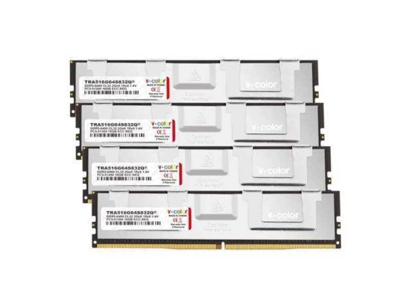 V-Color TRA516G64S832Q 64 GB - 4 x 16GB, DDR5 288-pin DIMM, 6400MT/s, CL32, White color - Featured Image