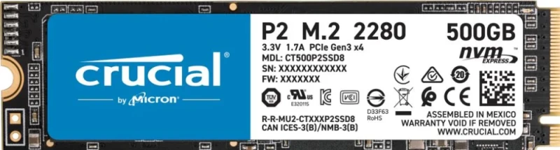 Crucial P2 - 500 GB SSD, M.2 PCIe 3.0 X4, M.2-2280 - Featured Image