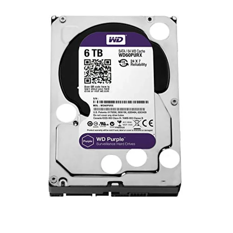 Western Digital Purple - 6 TB 5400 RPM, SATA 6.0 Gb/s, 3.5", 64 MB Cache memory - Featured Image