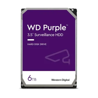 Western Digital Purple Surveillance - 6 TB 5400 RPM, SATA 6.0 Gb/s, 3.5", 256 MB Cache memory