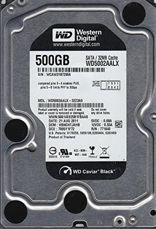 Western Digital Caviar Black - 500 GB 7200 RPM, SATA 6.0 Gb/s, 3.5", 32 MB Cache memory - Featured Image
