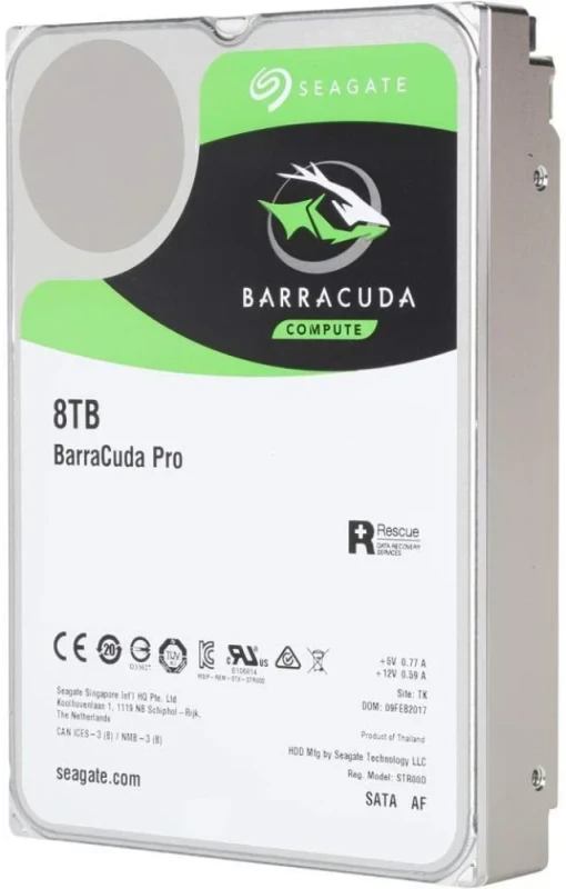 Seagate BarraCuda Pro - 8 TB 7200 RPM, SATA 6.0 Gb/s, 3.5", 256 MB Cache memory - Featured Image