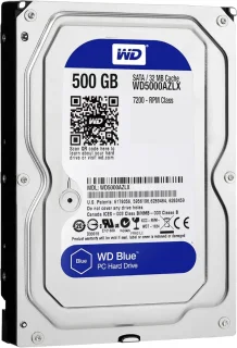 Western Digital Blue - 500 GB 7200 RPM, SATA 6.0 Gb/s, 3.5", 32 MB Cache memory