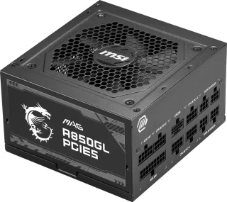 MSI MAG A850GL PCIE5 - 850 W ATX Power Supply, 80+ Gold, Fully Modular, Black Color