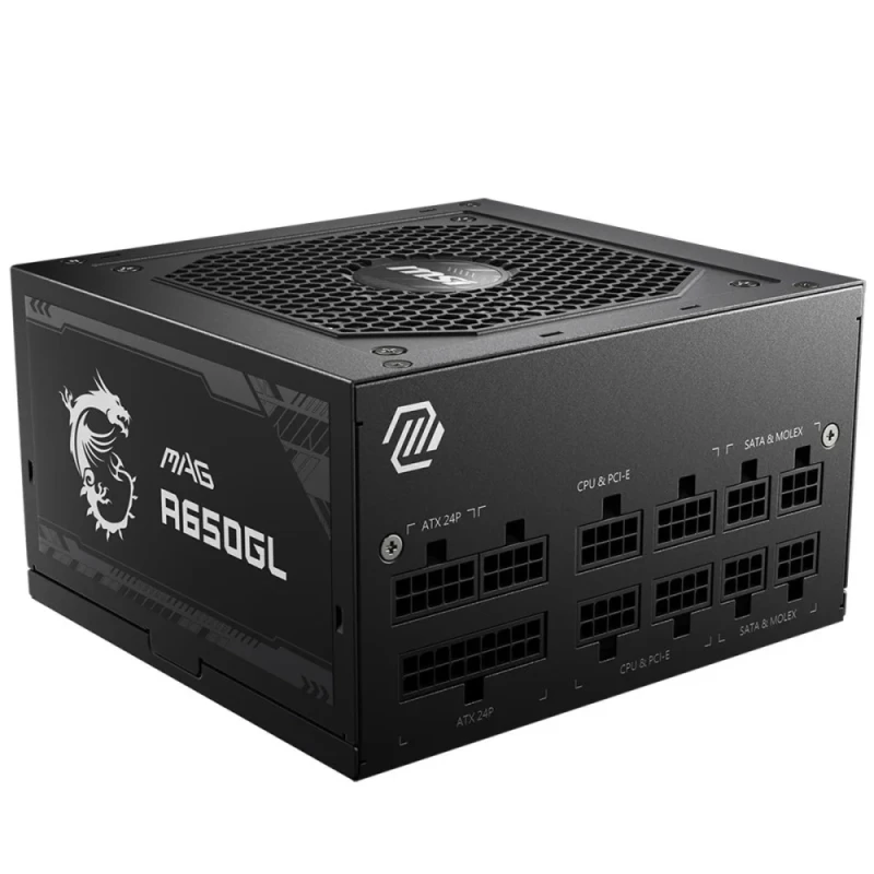 MSI MAG A650GL - 650 W ATX Power Supply, 80+ Gold, Fully Modular, Black Color - Featured Image