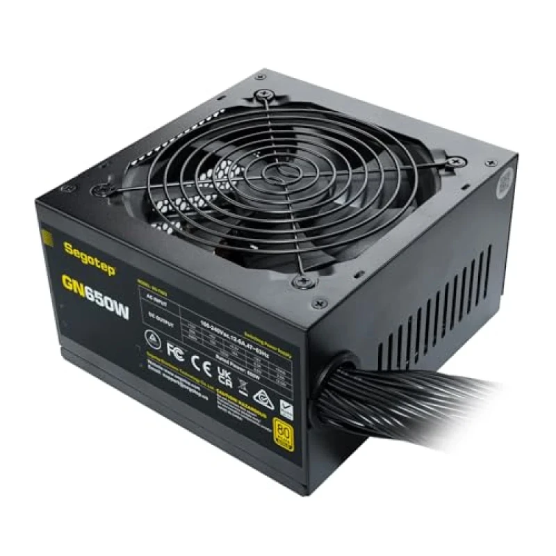 Segotep GN - 650 W ATX Power Supply, 80+ Gold, Non-Modular, Black Color - Featured Image