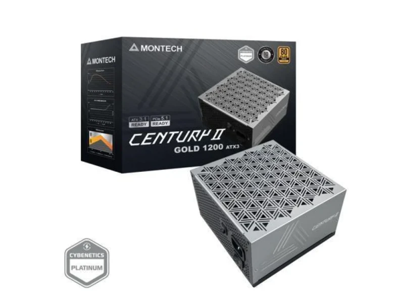 Montech CENTURY II - 1200 W ATX Power Supply, 80+ Gold, Fully Modular, Black Color - Featured Image