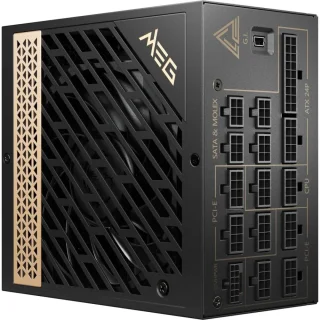 MSI MEG Ai1300P PCIE5 - 1300 W ATX Power Supply, 80+ Platinum, Fully Modular, Black / Copper Color