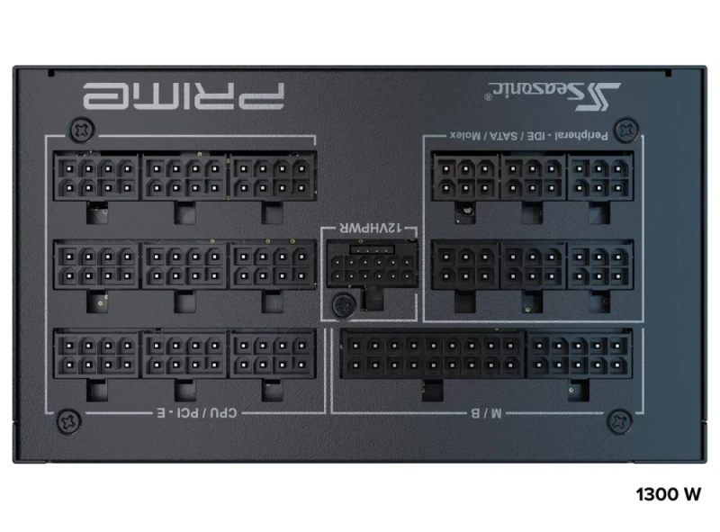 SeaSonic PRIME TX-1300 ATX 3.1 - 1300 W ATX Power Supply, 80+ Titanium, Fully Modular, Black / Silver Color - Featured Image