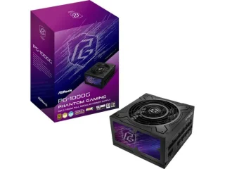 ASRock Phantom Gaming PG-1000G - 1000 W ATX Power Supply, 80+ Gold, Fully Modular, Black Color