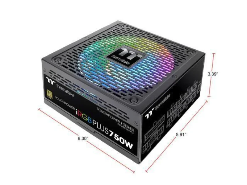 Thermaltake Toughpower iRGB PLUS 750 - 750 W ATX Power Supply, 80+ Gold, Fully Modular, Black Color - Featured Image