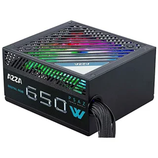 Azza ARGB - 650 W ATX Power Supply, 80+ Bronze, Non-Modular, Black Color