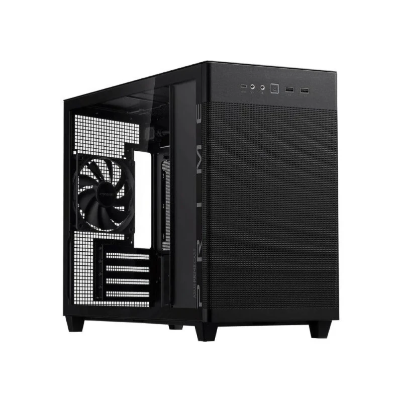 Asus Prime AP201 - MicroATX Mini Tower, Tempered Glass Side Panel, 33.0 L External Volume, Black Color - Featured Image