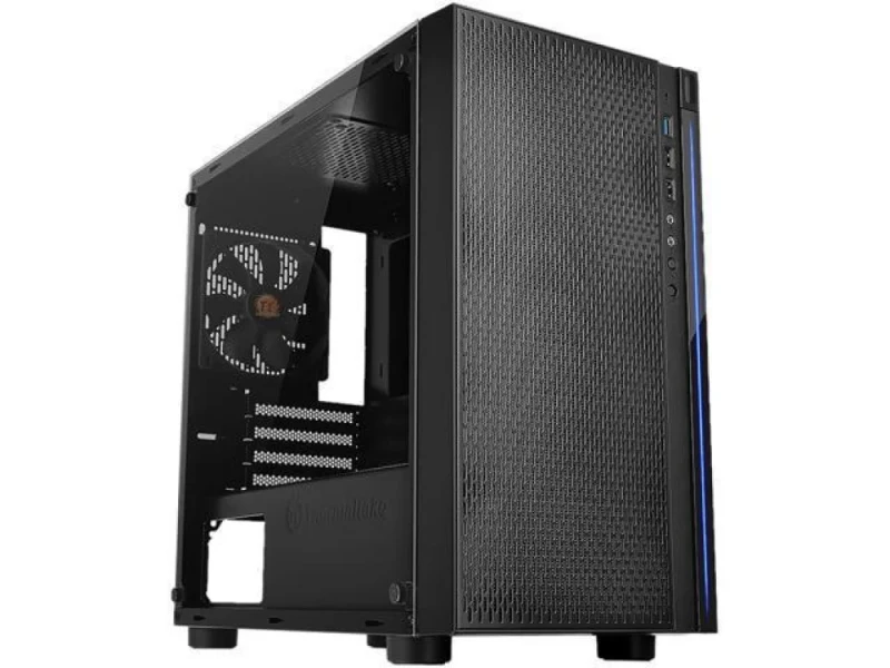 Thermaltake Versa H18 - MicroATX Mini Tower, Tempered Glass Side Panel, 30.4 L External Volume, Black Color - Featured Image