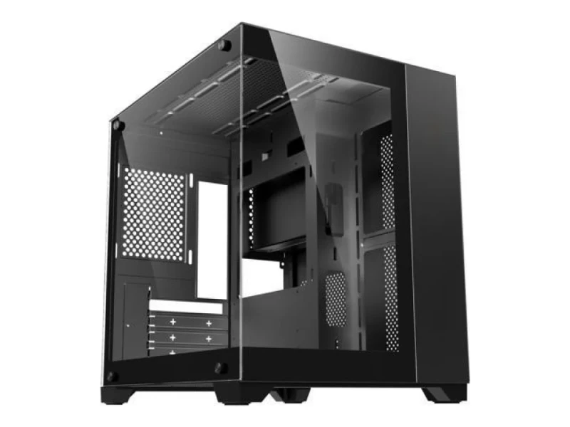 DIYPC DIY-CUBE01 - MicroATX Mini Tower, Tempered Glass Side Panel, 40.0 L External Volume, Black Color - Featured Image