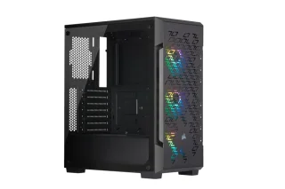 Corsair iCUE 220T RGB Airflow - ATX Mid Tower, Tempered Glass Side Panel, 37.3 L External Volume, Black Color