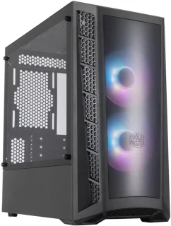 Cooler Master MasterBox MB320L ARGB - MicroATX Mini Tower, Tempered Glass Side Panel, 38.8 L External Volume, Black Color