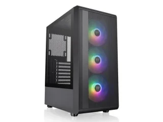 Thermaltake S200 TG ARGB - ATX Mid Tower, Tempered Glass Side Panel, 38.2 L External Volume, Black Color
