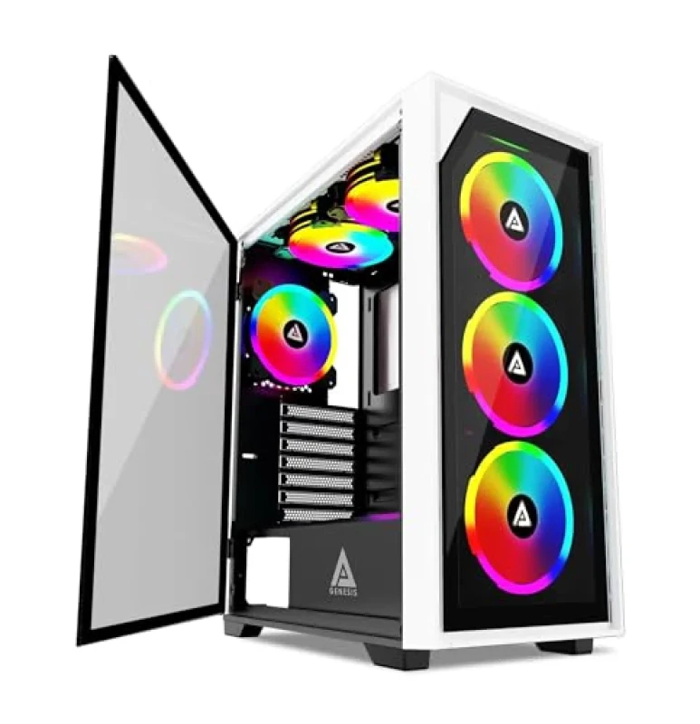 Apevia Genesis Pro - ATX Mid Tower, Tempered Glass Side Panel, 35.7 L External Volume, White Color - Featured Image