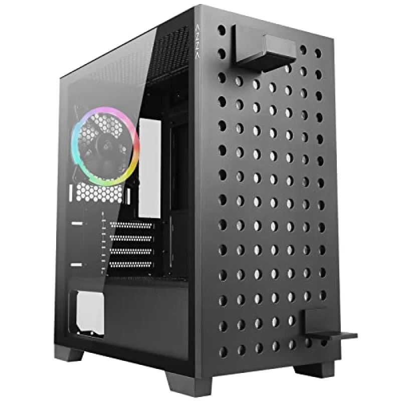 Azza Elise - MicroATX Mid Tower, Tempered Glass Side Panel, 34.4 L External Volume, Black / Pink Color - Featured Image
