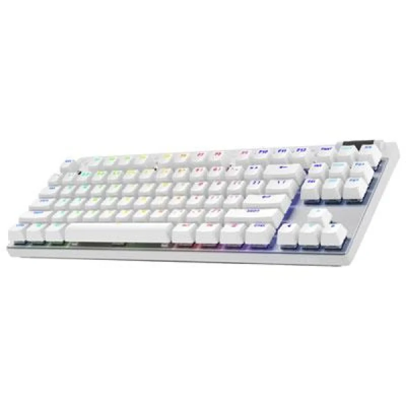 Logitech PRO X - Gaming Wired, Wireless, Bluetooth Wireless Keyboard, Logitech GX Brown Tactile Switches, RGB Backlit, Tenkeyless, White Color - Featured Image