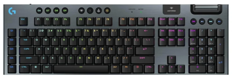 Logitech G915 X LIGHTSPEED - Gaming Wired, Wireless, Bluetooth Wireless Keyboard, Logitech Low-Profile GL Tactile Switches, RGB Backlit, Black Color - Featured Image