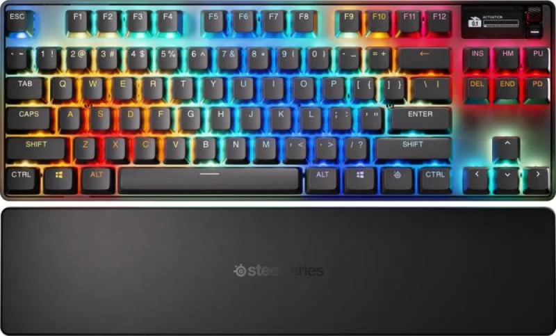SteelSeries Apex Pro Gen 3 - Gaming Wired, Wireless, Bluetooth Wireless Keyboard, OmniPoint 3.0 Switches, RGB Backlit, Tenkeyless, Black Color - Featured Image