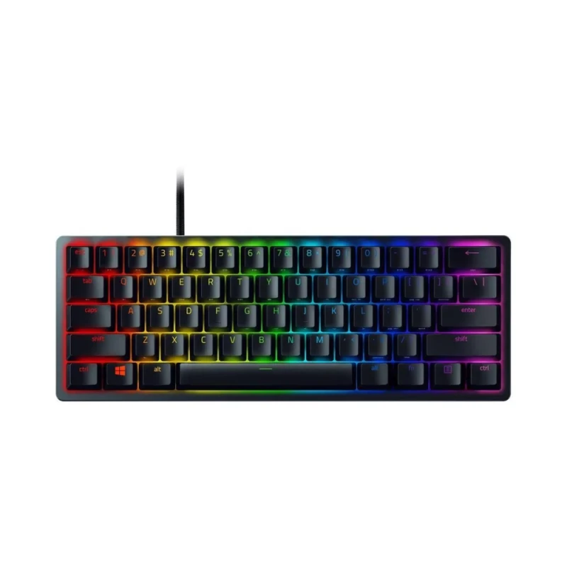 Razer Huntsman Mini - Mini Wired Keyboard, Razer Purple Optical Clicky Switches, RGB Backlit, Tenkeyless, Black Color - Featured Image