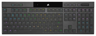 Corsair K100 AIR Wireless - Gaming Wired, Wireless, Bluetooth Wireless Keyboard, Cherry MX Ultra Low Profile Tactile Switches, RGB Backlit, Black Color