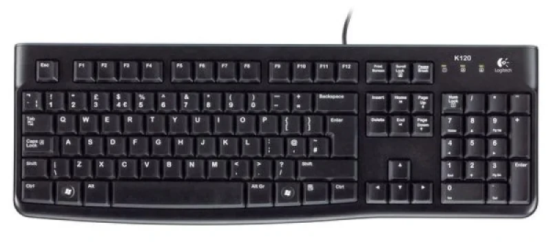 Logitech K120 - UK Layout - Standard Wired Keyboard, Black Color - Featured Image