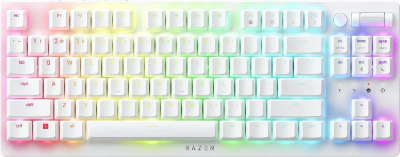Razer DeathStalker V2 Pro - Gaming Wireless Keyboard, Razer Red Low-Profile Optical Linear Switches, RGB Backlit, Tenkeyless, White Color - Featured Image