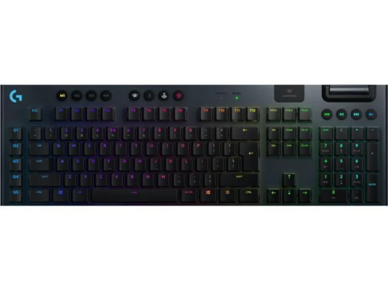 Logitech G915 Lightspeed - Gaming Wireless Keyboard, Logitech GL Clicky Switches, RGB Backlit, Black Color - Featured Image