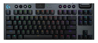 Logitech G915 LIGHTSPEED TKL - Gaming Wired, Wireless, Bluetooth Wireless Keyboard, Logitech Low-Profile GL Tactile Switches, RGB Backlit, Tenkeyless, Black Color