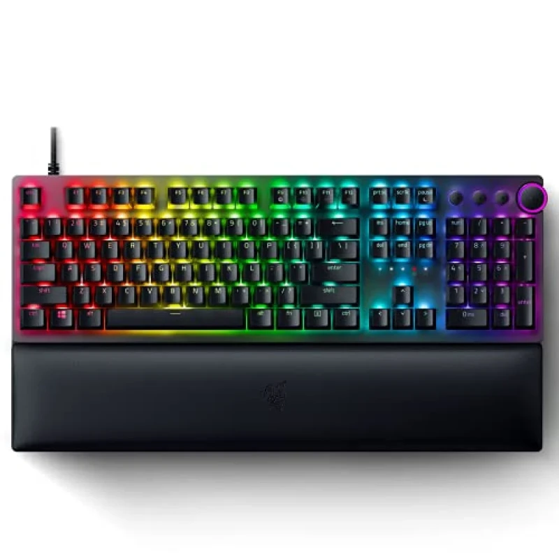 Razer Huntsman V2 - Gaming Wired Keyboard, Razer Purple Optical Clicky Switches, RGB Backlit, Black Color - Featured Image