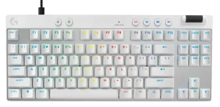 Logitech PRO X RAPID - Gaming Wired Keyboard, Logitech Magnetic Analog Switches, RGB Backlit, Tenkeyless, White Color