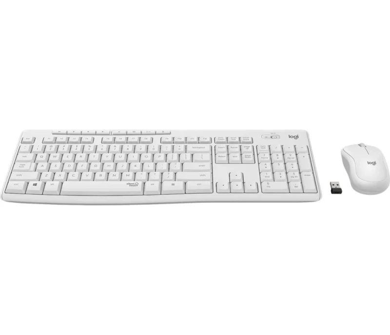 Logitech MK295 Silent - Standard Wired, Wireless Keyboard, White Color - Featured Image