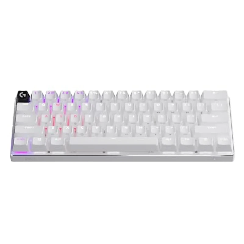 Logitech PRO X 60 - Mini Wired, Wireless, Bluetooth Wireless Keyboard, Logitech GX Red Linear Switches, RGB Backlit, Tenkeyless, White Color - Featured Image