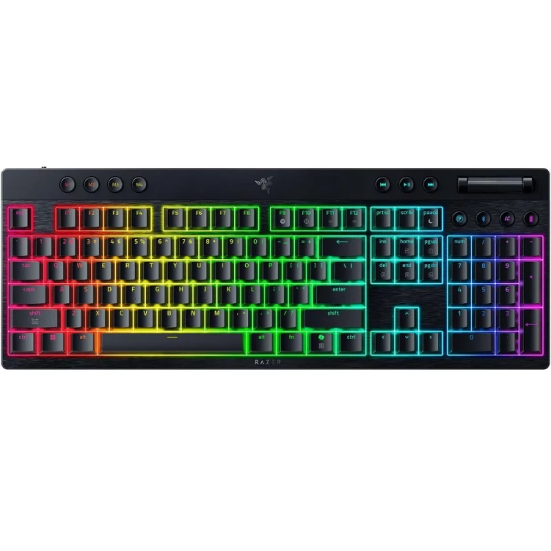 Razer BlackWidow V4 Low-Profile HyperSpeed - Gaming Wired, Wireless, Bluetooth Wireless Keyboard, Razer Orange Low-Profile Tactile Switches, RGB Backlit, Black Color - Featured Image