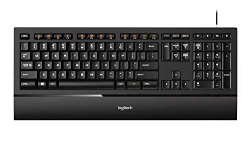 Logitech K740 - Slim Wired Keyboard, White Backlit, Black Color - Featured Image